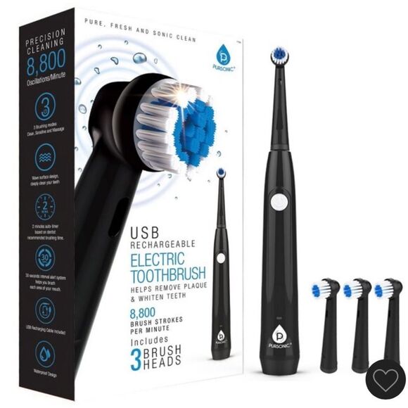 Pursonic USB Rechargeable Rotary Toothbrush in Black. New in Box! - Picture 1 of 7